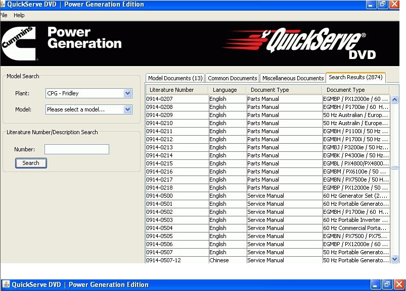 CUMMINS POWER GENERATION QuickServe DVD